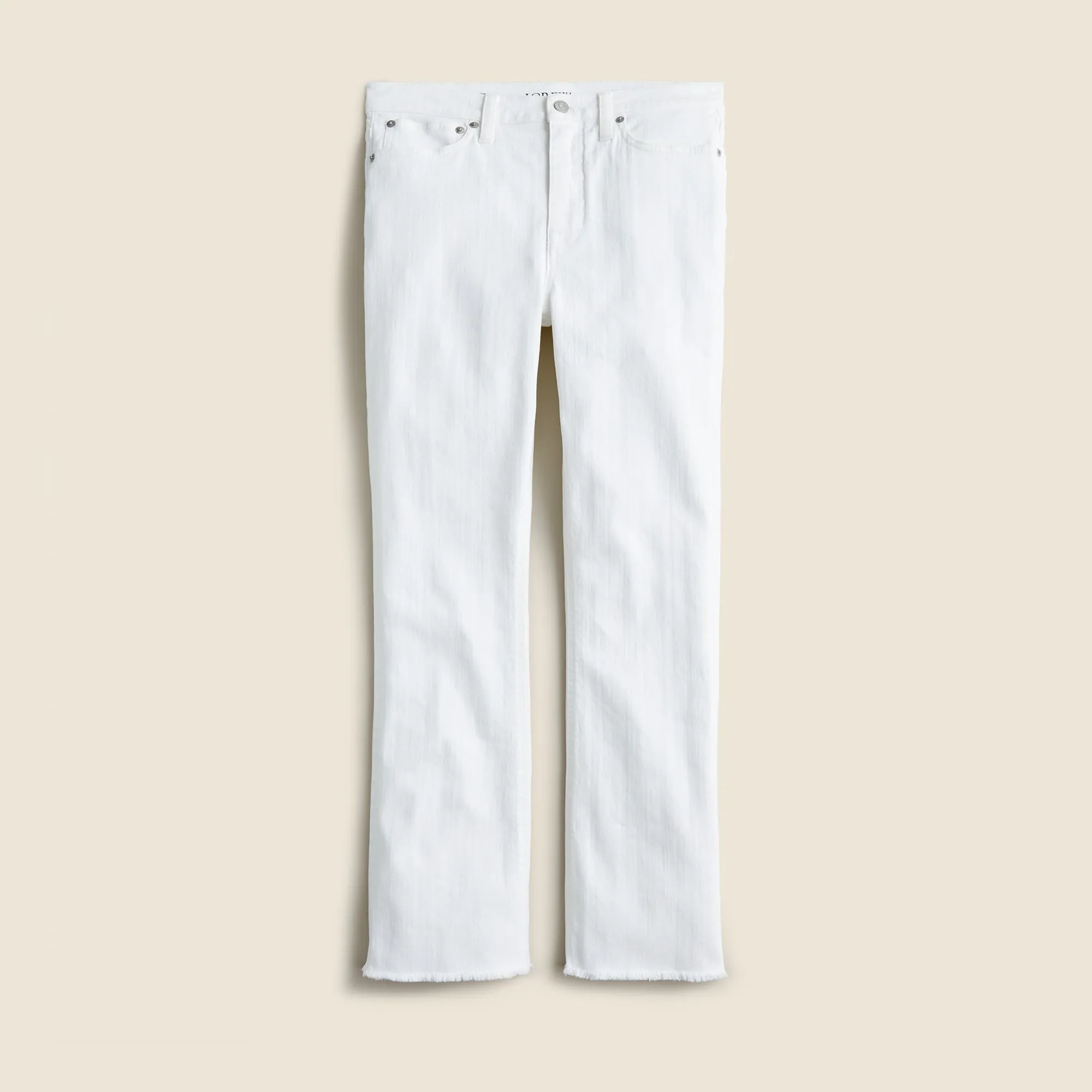 10" demi-boot crop jean in white wash