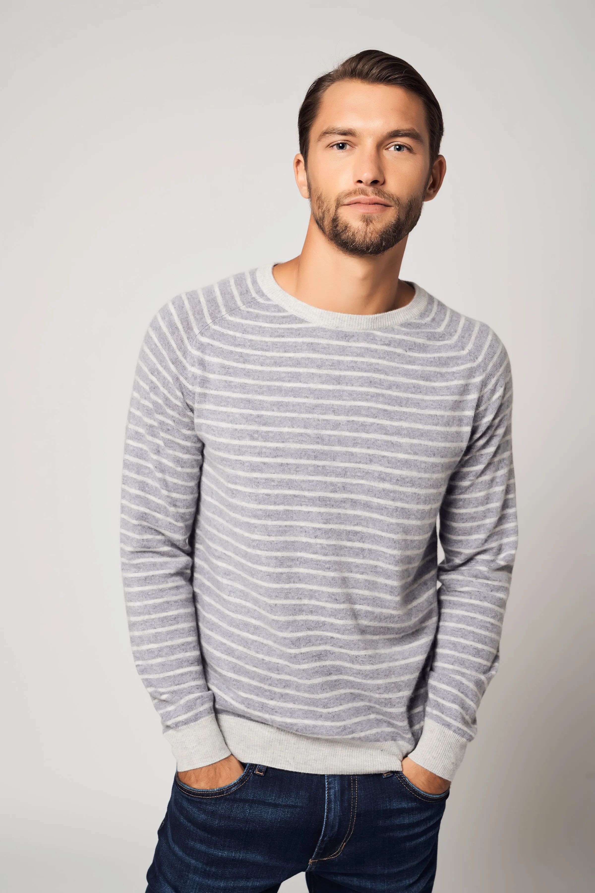 Aesthetic Striped Cashmere Sweater