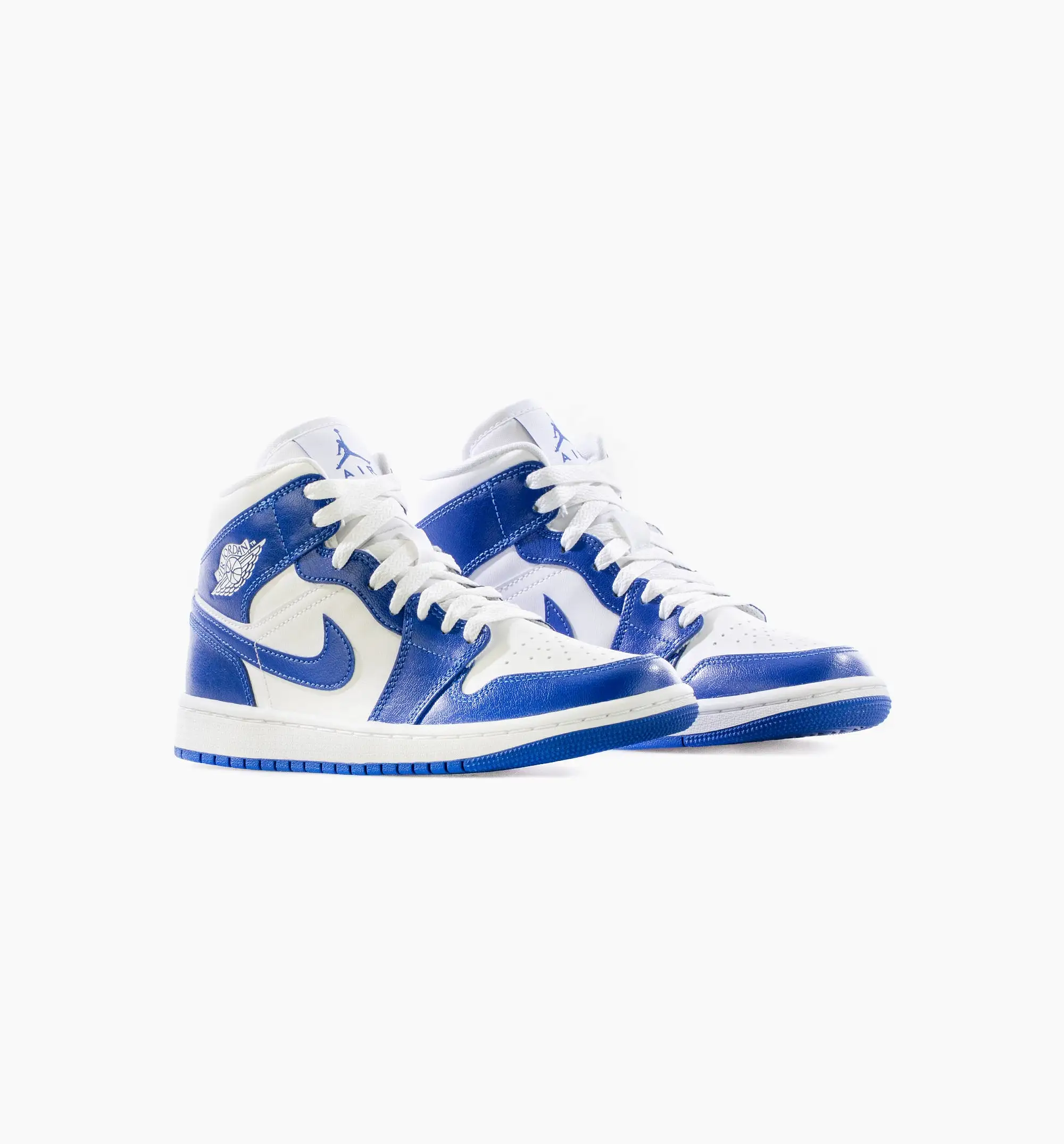 Air Jordan 1 Mid Hyper Royal Womens Lifestyle Shoe - White/Hyper Royal Limit One Per Customer