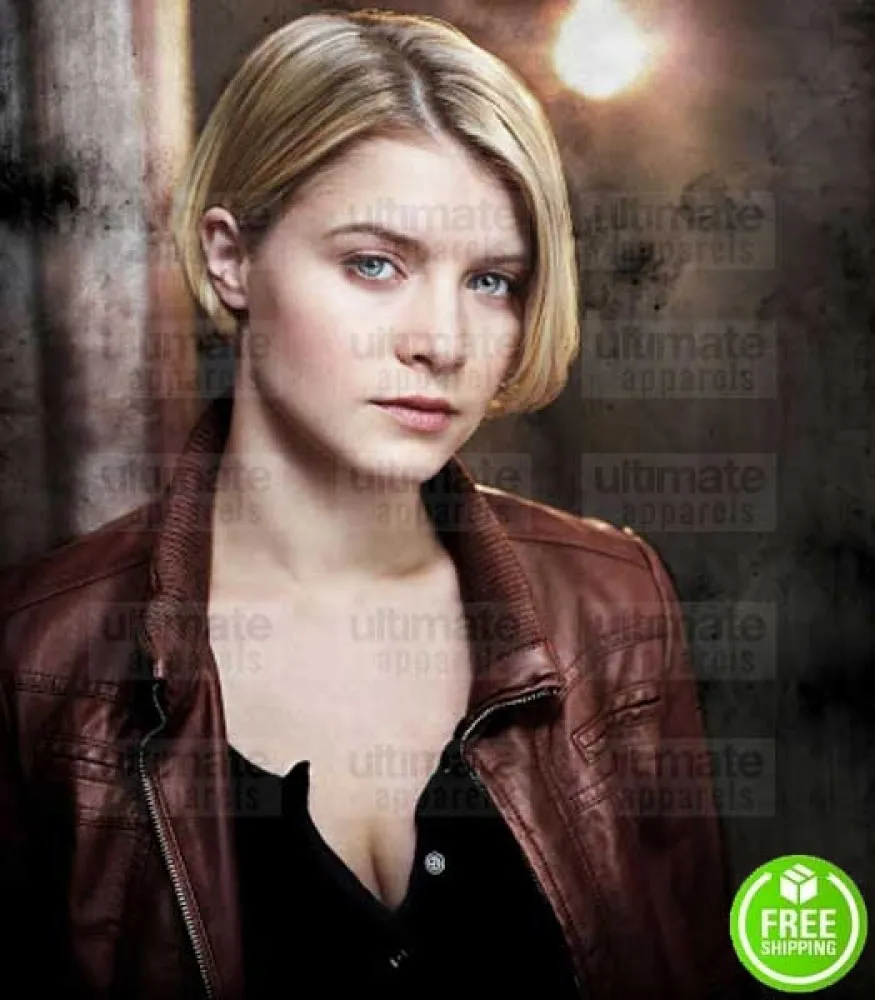 ALCATRAZ SARAH JONES (DETECTIVE REBECCA) BROWN LEATHER JACKET