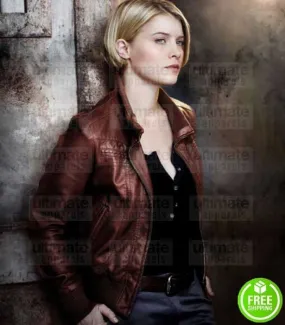 ALCATRAZ SARAH JONES (DETECTIVE REBECCA) BROWN LEATHER JACKET