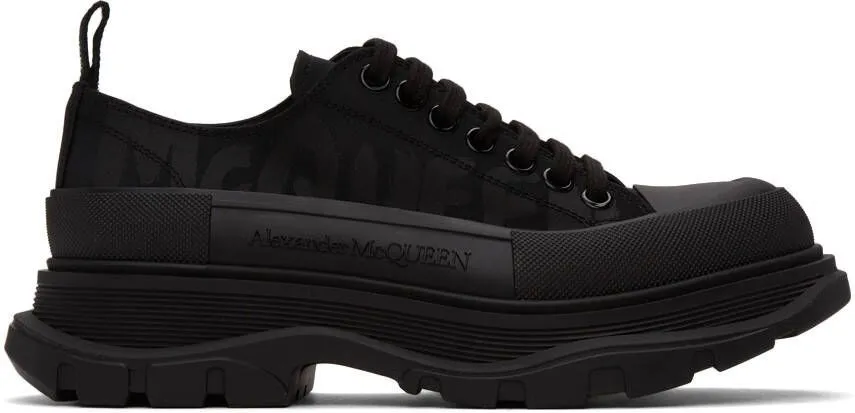 Alexander McQueen Black Tread Slick Low Sneakers