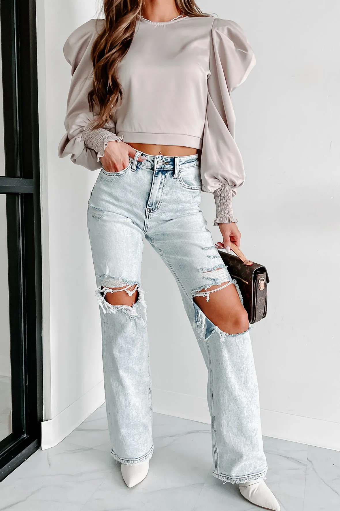 Always Iconic High Rise 90s Vintage Flare Vervet Jeans (Light Acid)