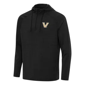 Antigua Vanderbilt Commodores Heather Black Spikes Raglan Quarter-Zip Hoodie