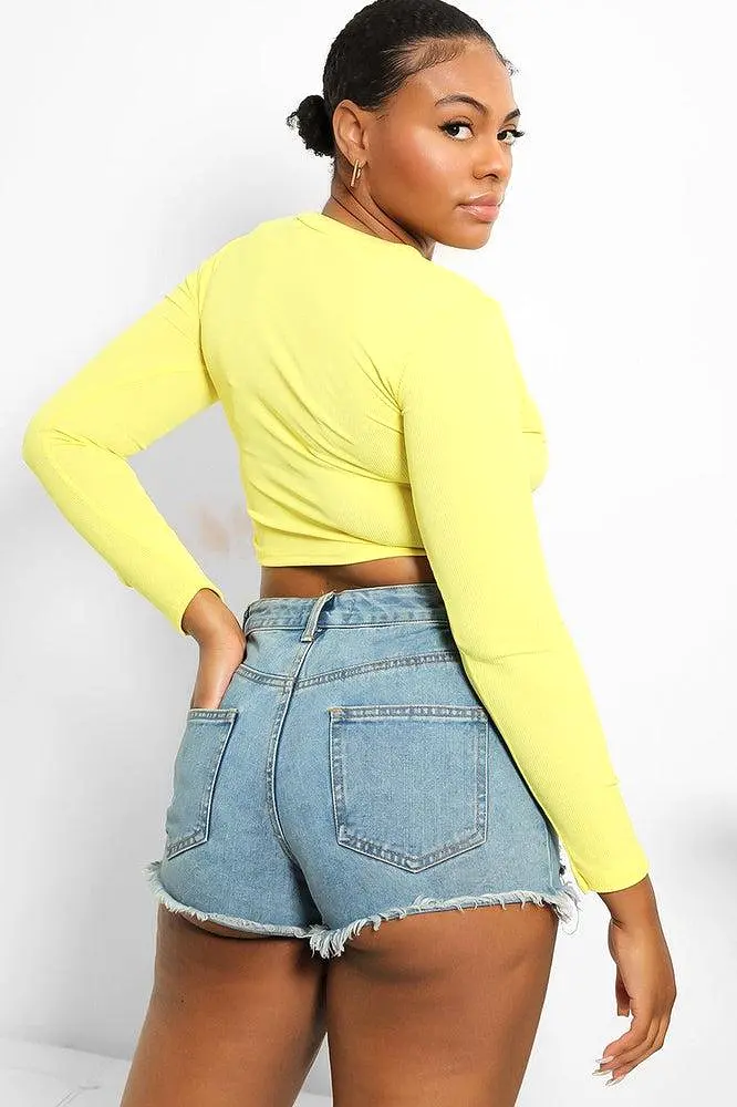 Asymmetric Drawstring Cropped Top