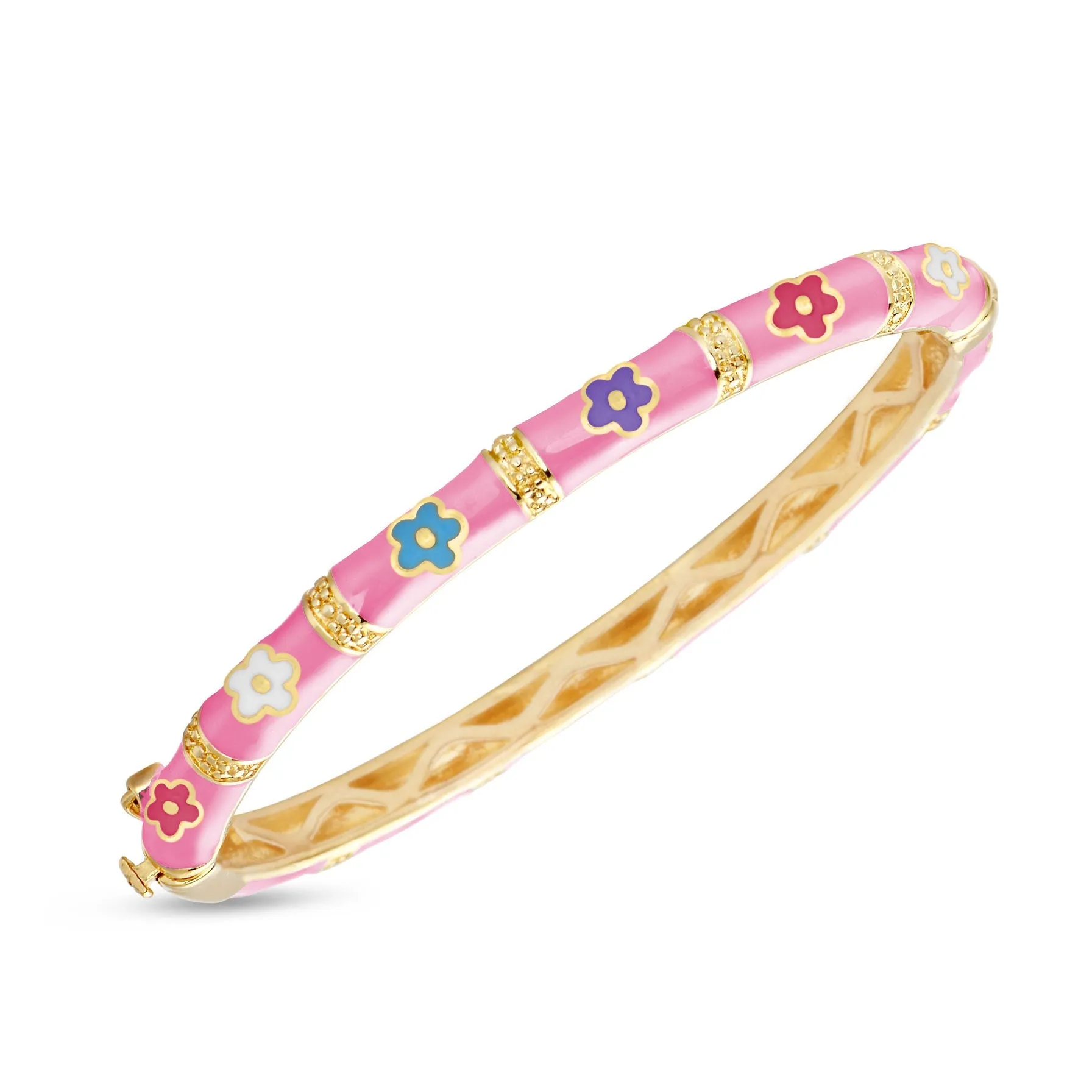 Bamboo Flower Bangle - Pink