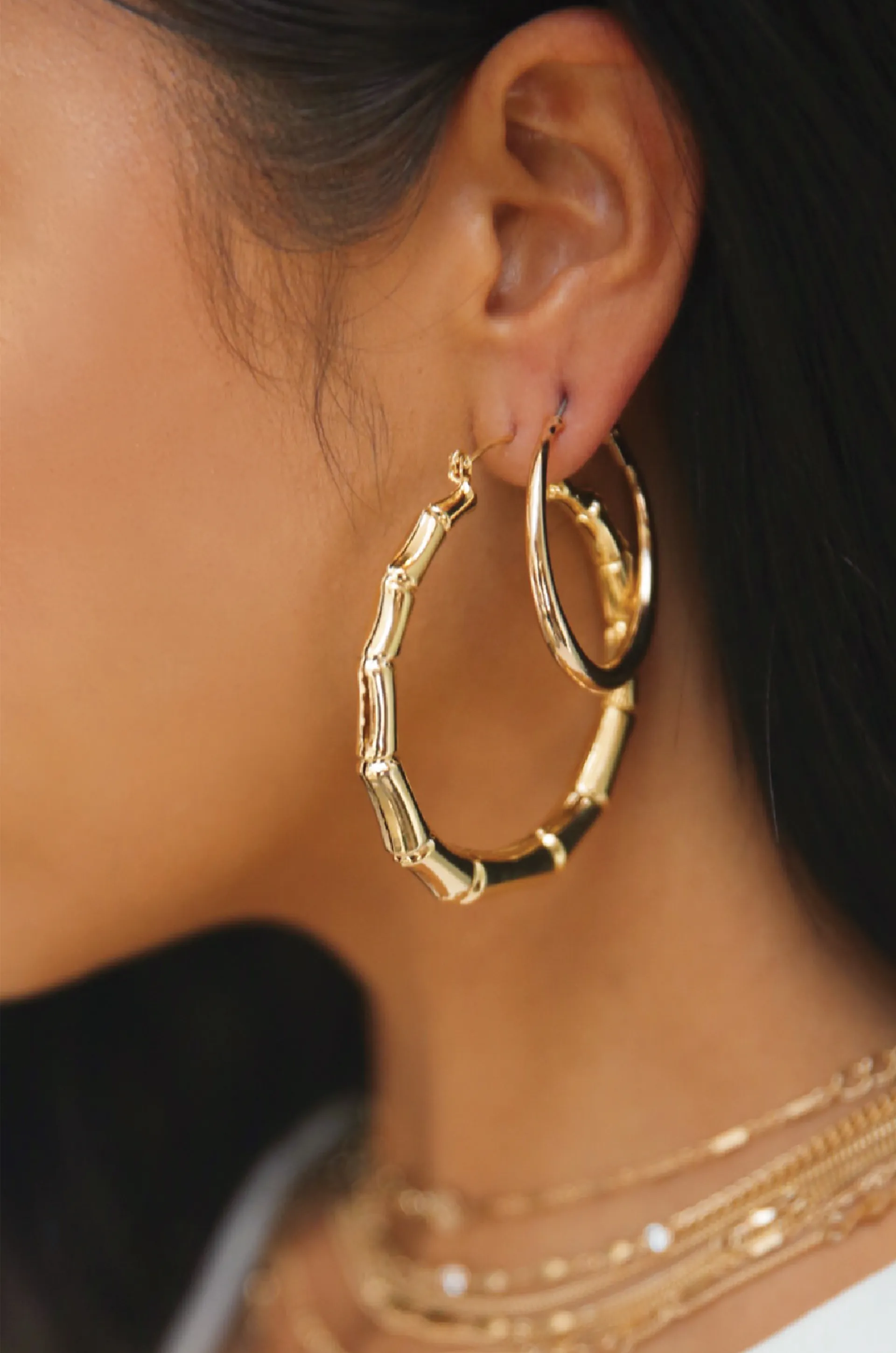 Bamboo Hoop Earrings