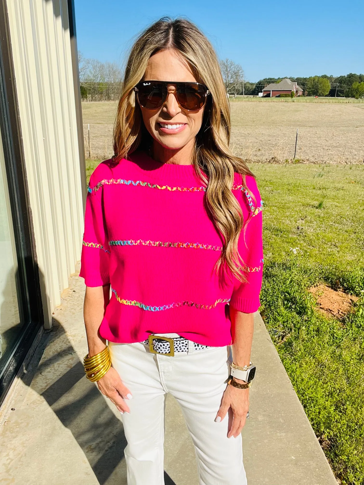 BE VIBRANT TOP- FUCHSIA--FLASH SALE