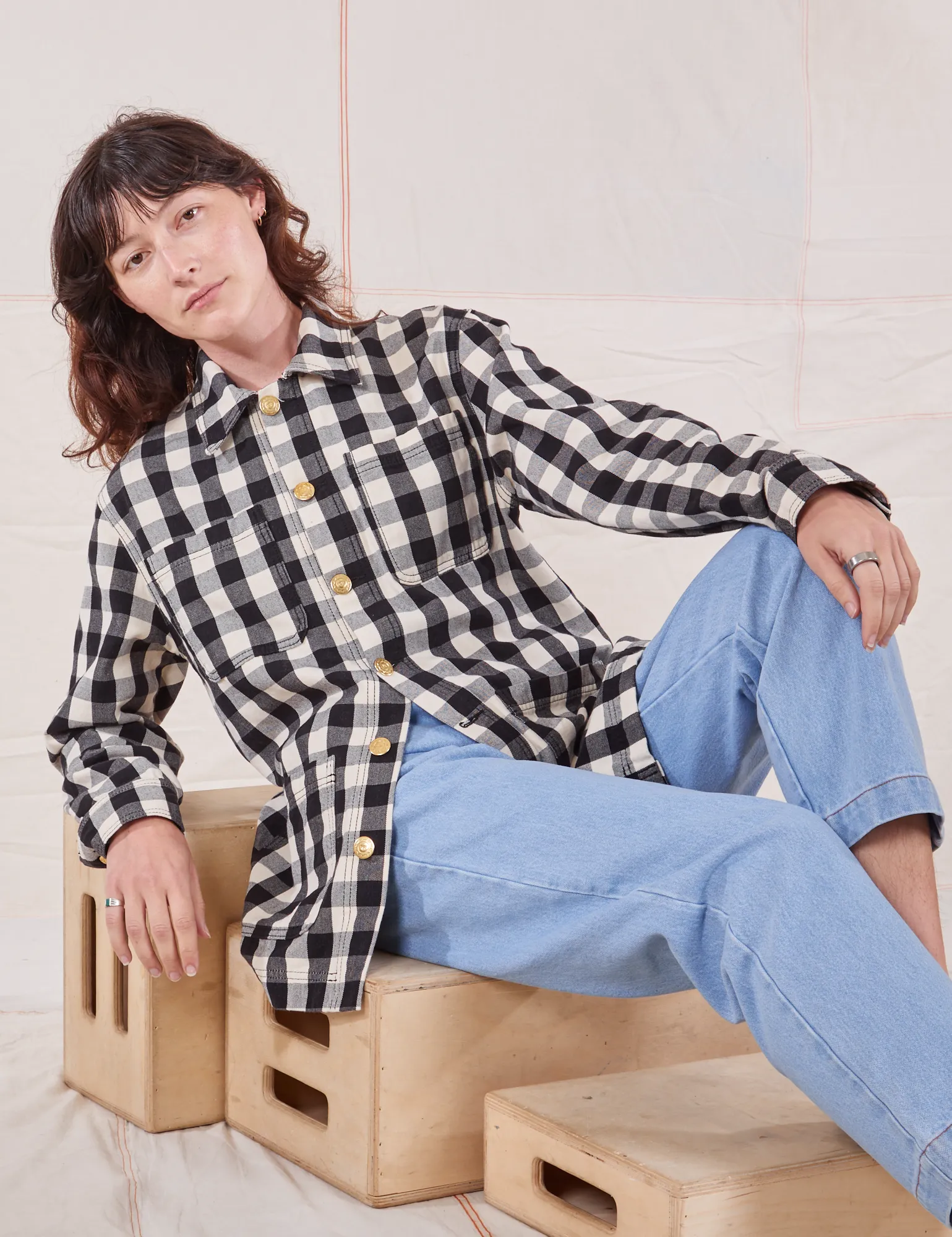 Big Gingham Field Coat *FINAL SALE*