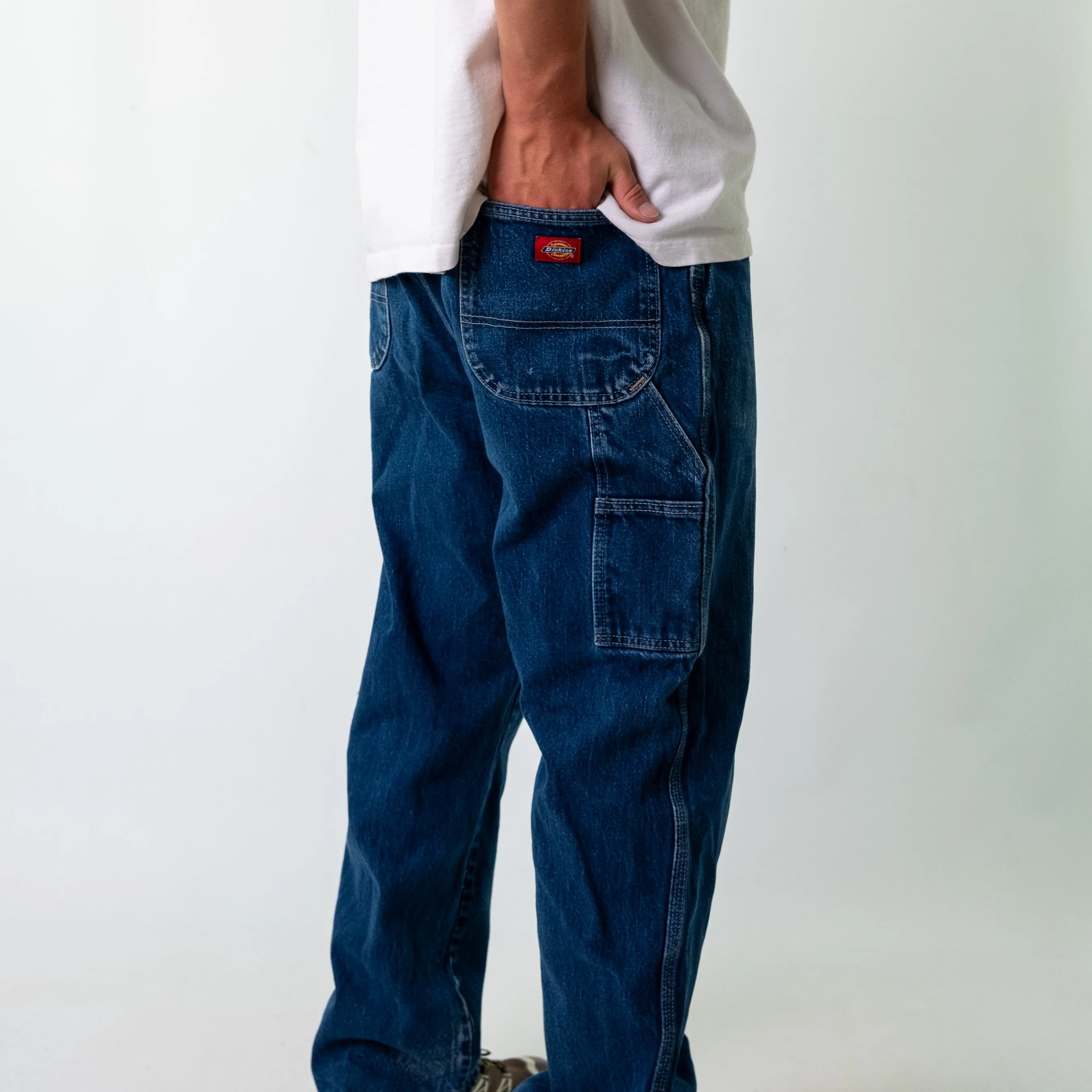 Blue 90s Dickies Denim Carpenter Jeans Baggy Pants (36x34)