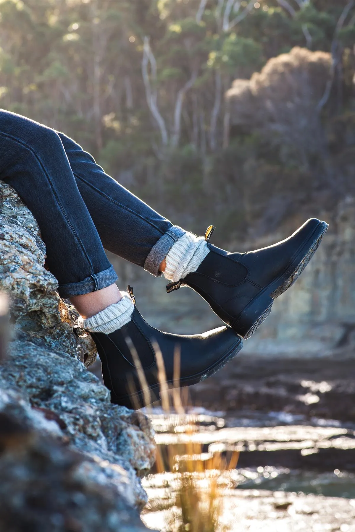 Blundstone #063 Voltan Black Chelsea Boot with Cream