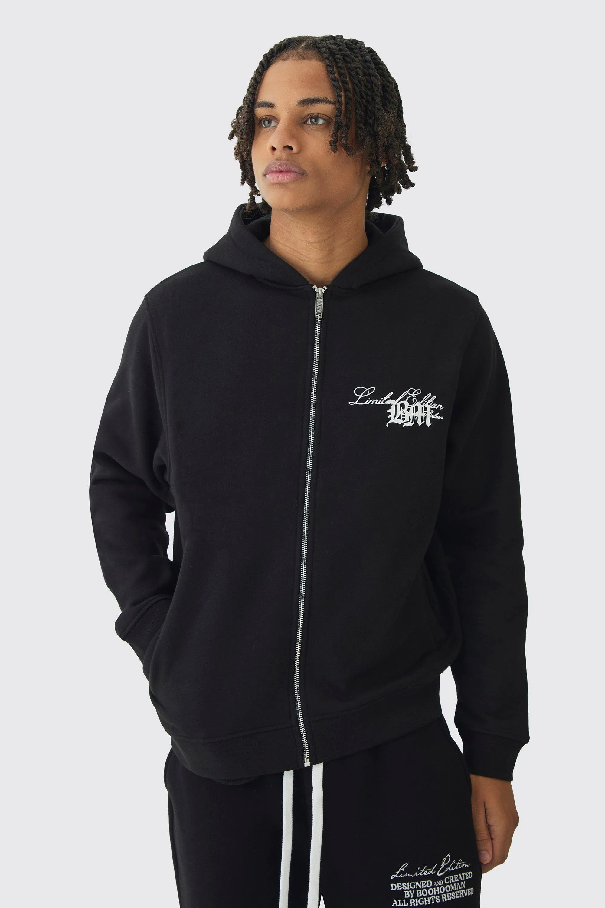 BM Zip Through Print Hoodie