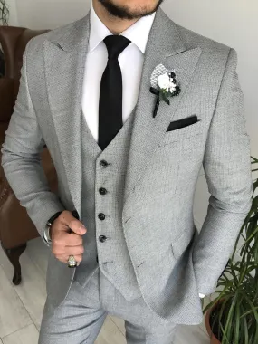 Bojoni Cagliari Grey Slim-Fit Suit 3-Piece