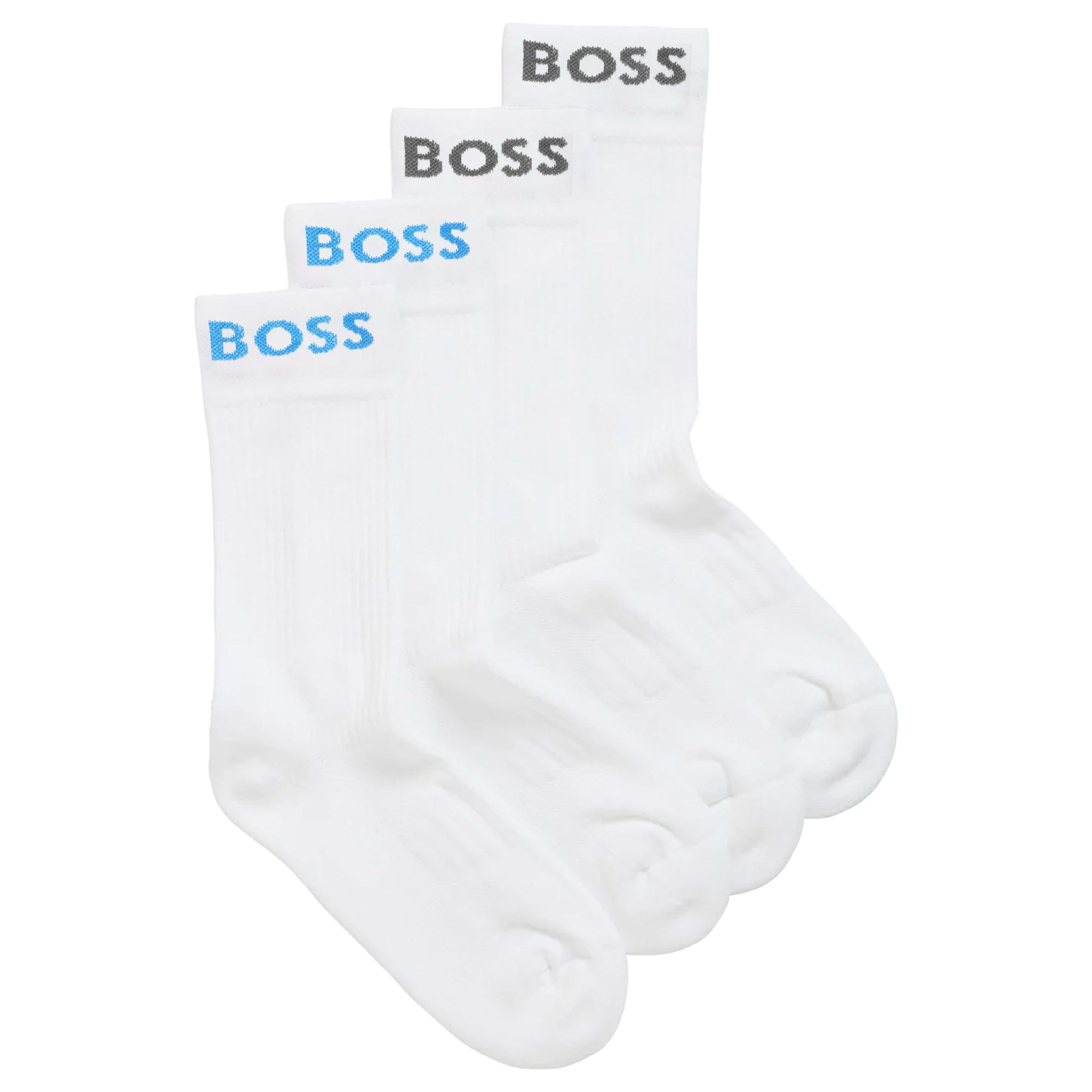 Boss 2 Pack RS Sport Socks - White/Electric Blue/Grey