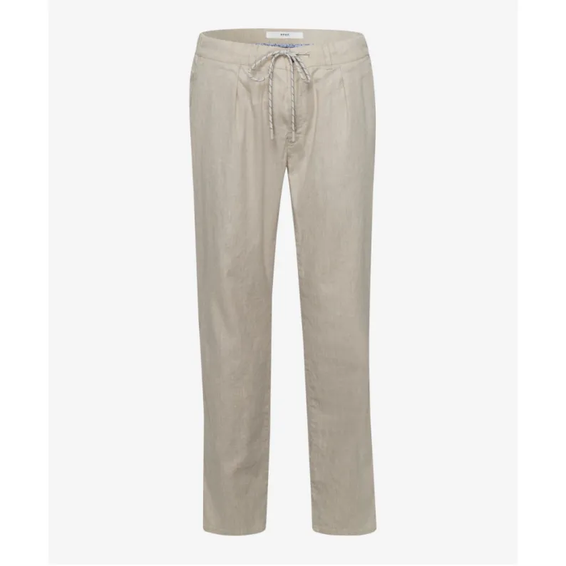 Brax Linen Cotton Stretch Fabio Casual Trousers 82-2508 - Bone