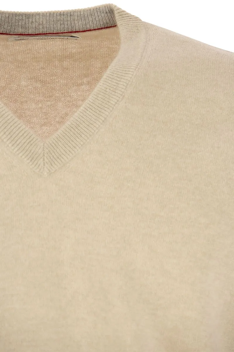 BRUNELLO CUCINELLI Cashmere V-Neck Sweater for Men