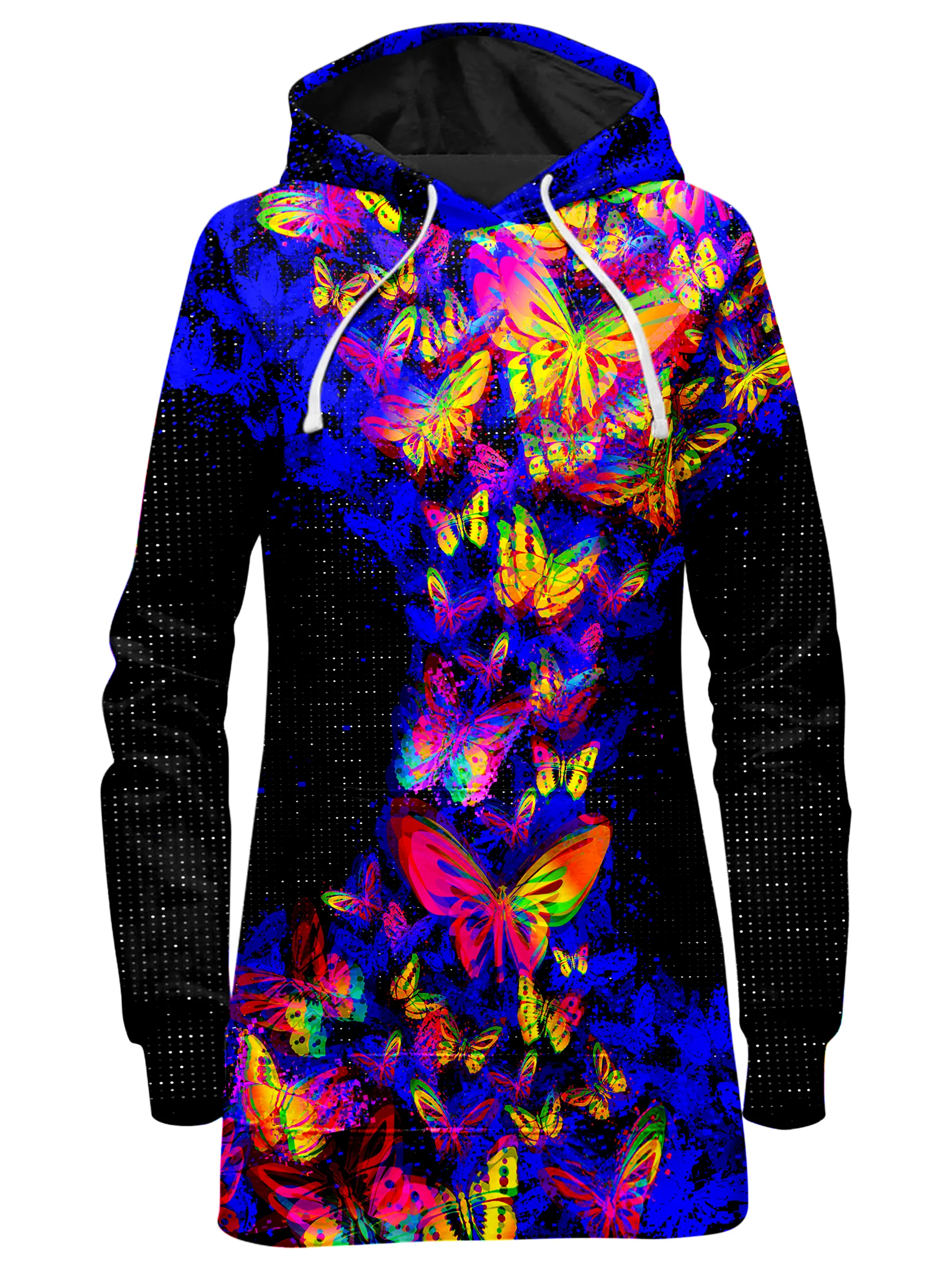 Butterfly Glitch Hoodie Dress