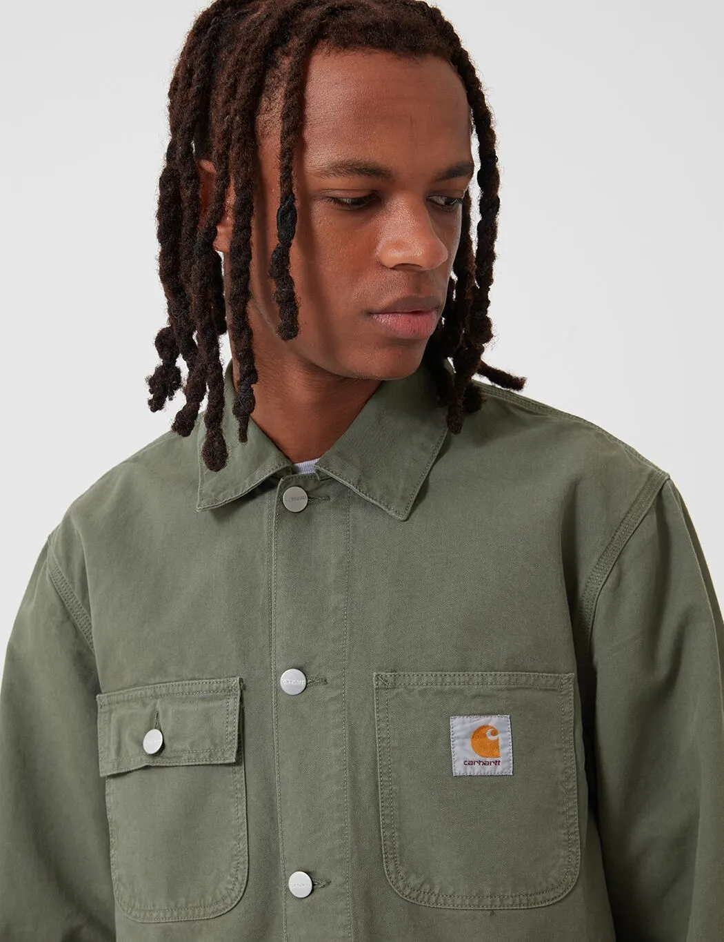 Carhartt-WIP Michigan Coat (Cotton Newcomb Drill) - Dollar Green