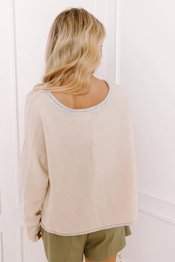 Chai Latte Please Knit Crop Sweater