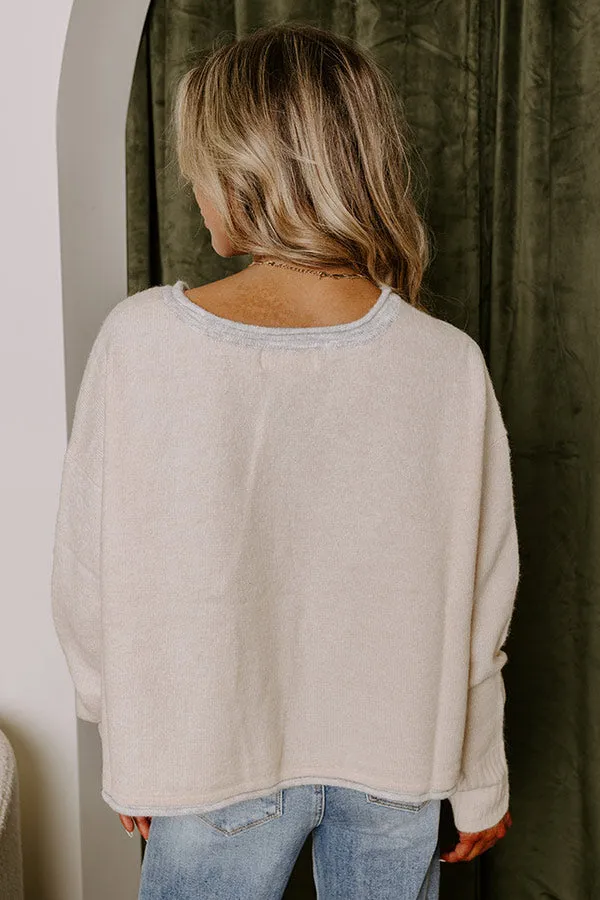 Chai Latte Please Knit Crop Sweater