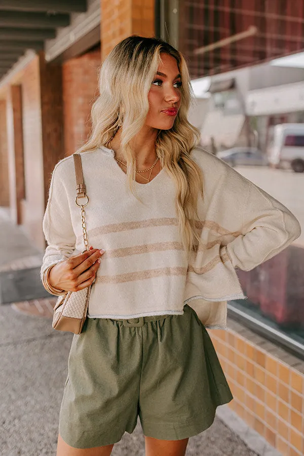 Chai Latte Please Knit Crop Sweater