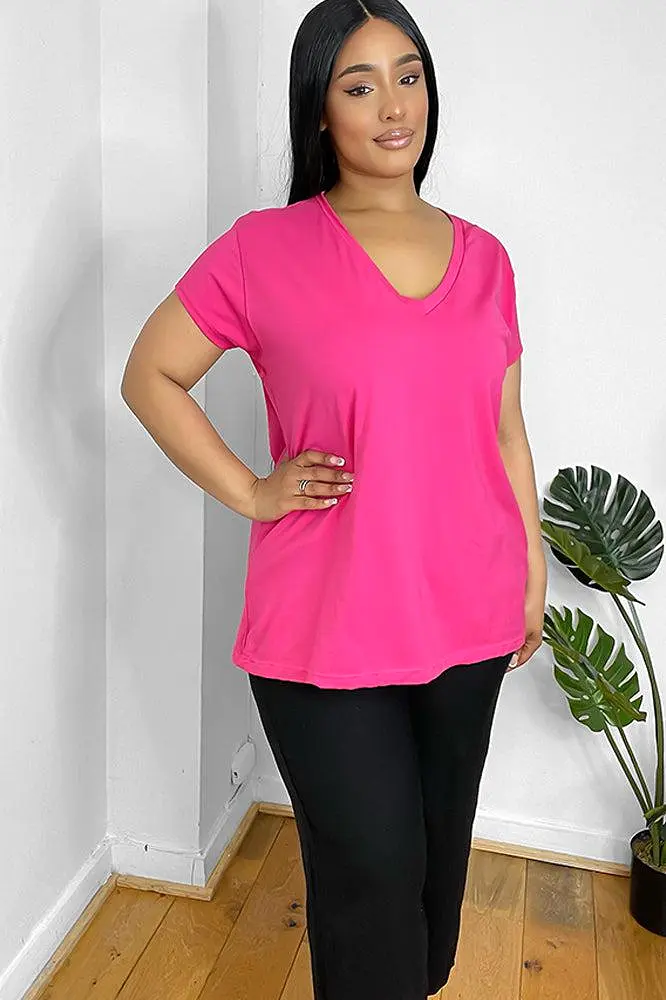 Classic V-Neck Soft Touch Cotton Blend Tee