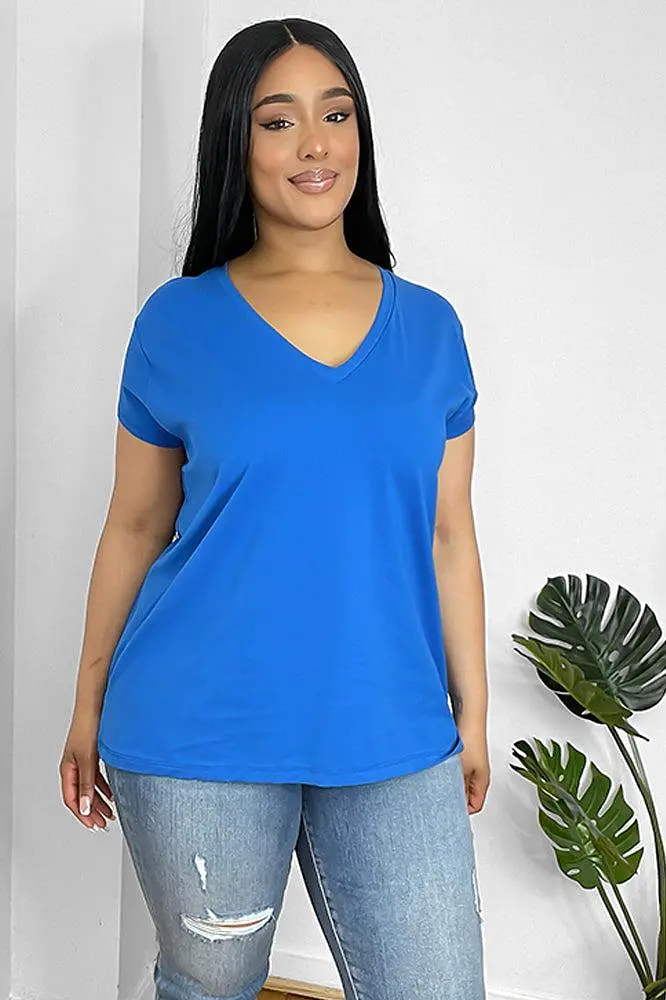 Classic V-Neck Soft Touch Cotton Blend Tee