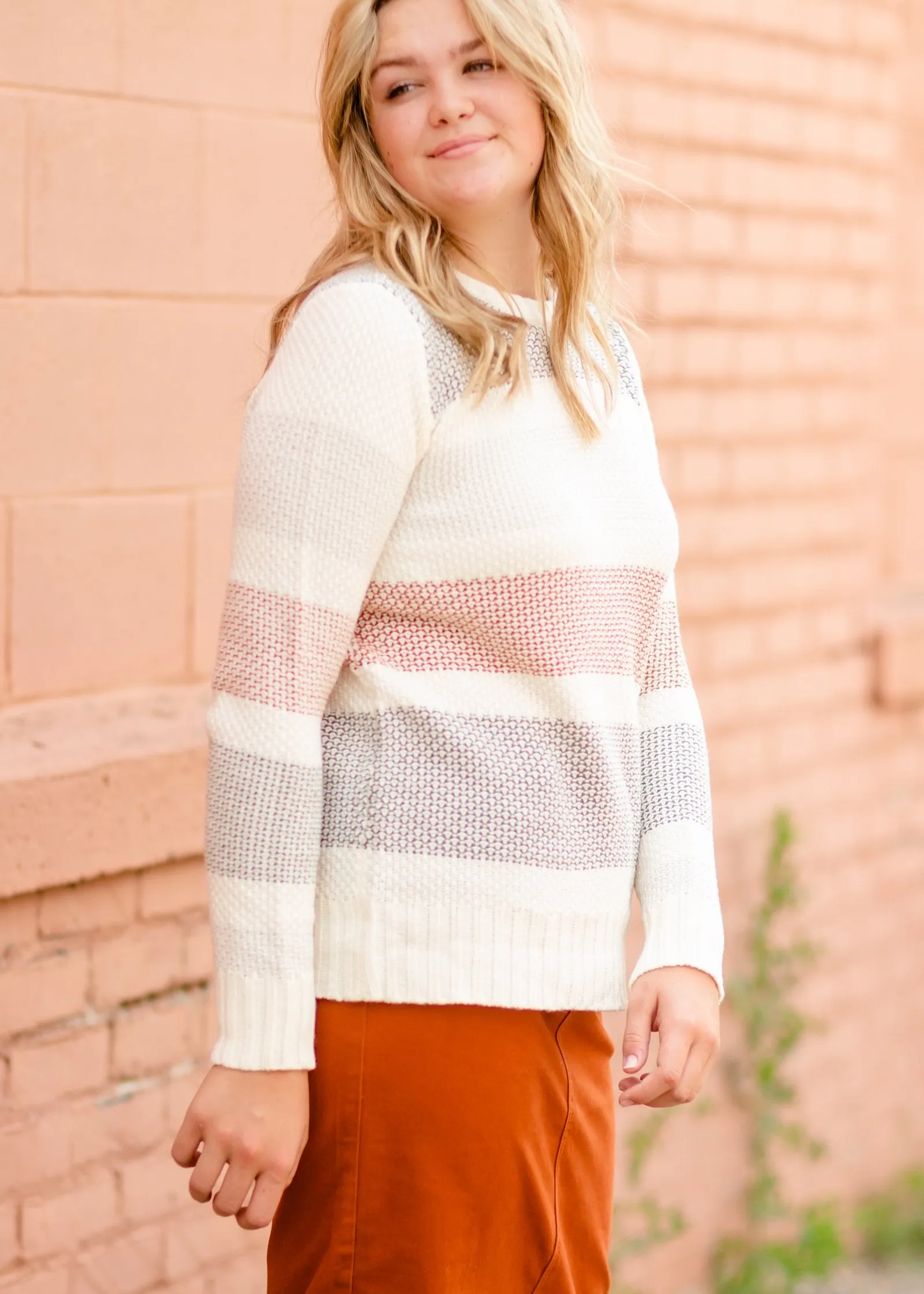 Color Block Textured Sweater