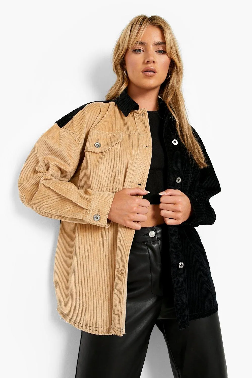 Cord Spliced Shirt Jacket