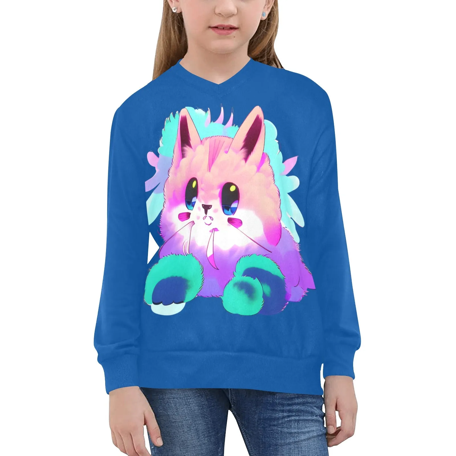 Cute Girls Anime Furry Kitten Graphic Top