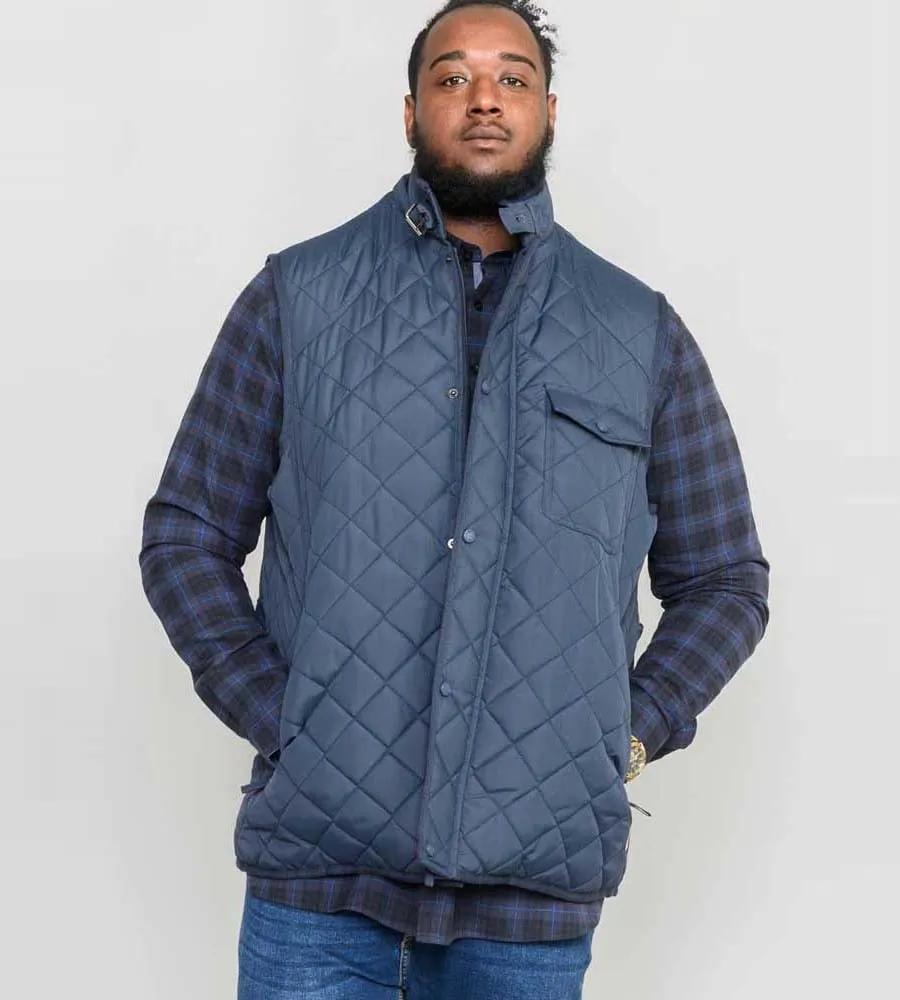 D555 Big Mens Quilted Gilet Jacket With Corduroy Trims (NIGHTINGALE)