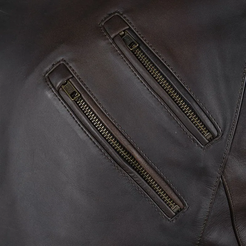 Dark Brown Leather Jacket for the Modern Gentleman