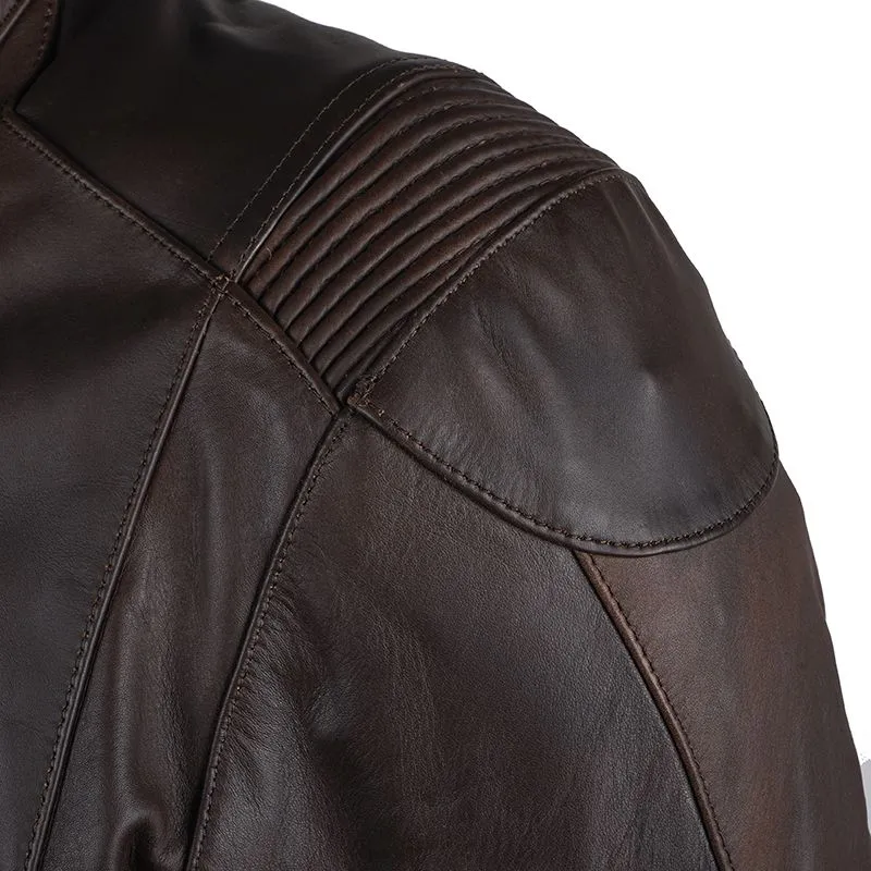 Dark Brown Leather Jacket for the Modern Gentleman