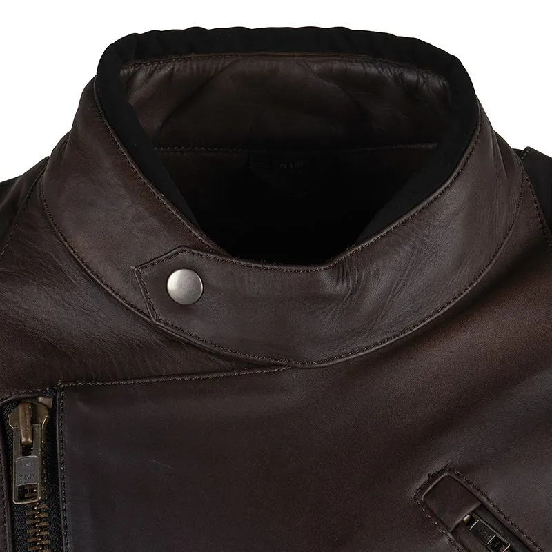 Dark Brown Leather Jacket for the Modern Gentleman