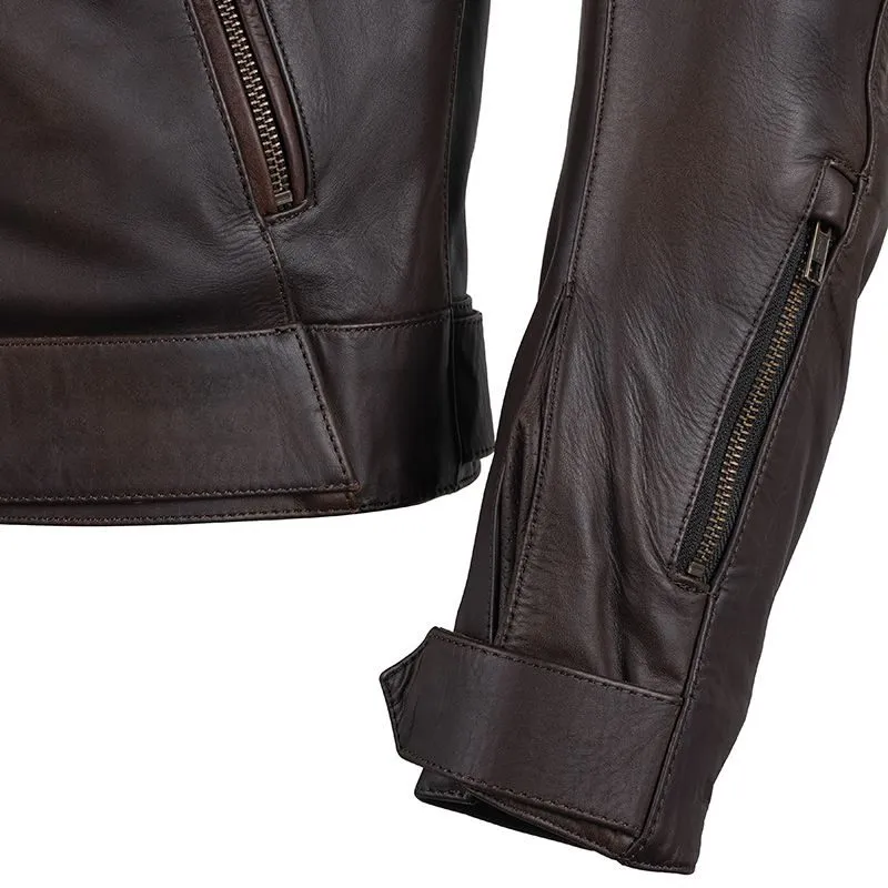 Dark Brown Leather Jacket for the Modern Gentleman