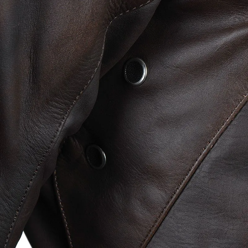 Dark Brown Leather Jacket for the Modern Gentleman