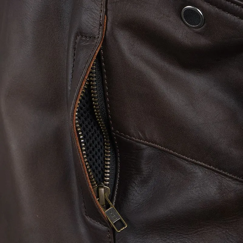 Dark Brown Leather Jacket for the Modern Gentleman