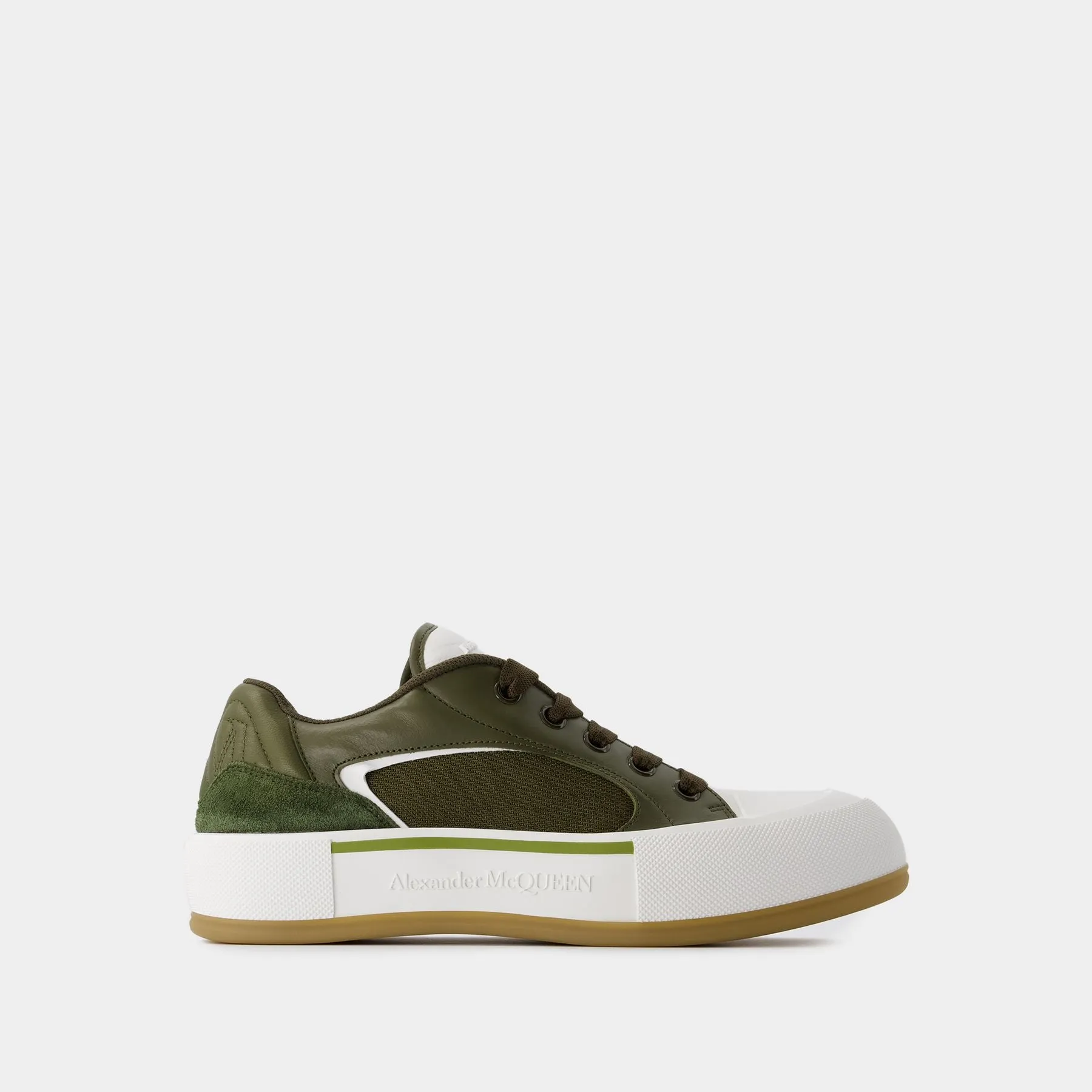 Deck Sneakers - Alexander McQueen - Calfskin - Khaki