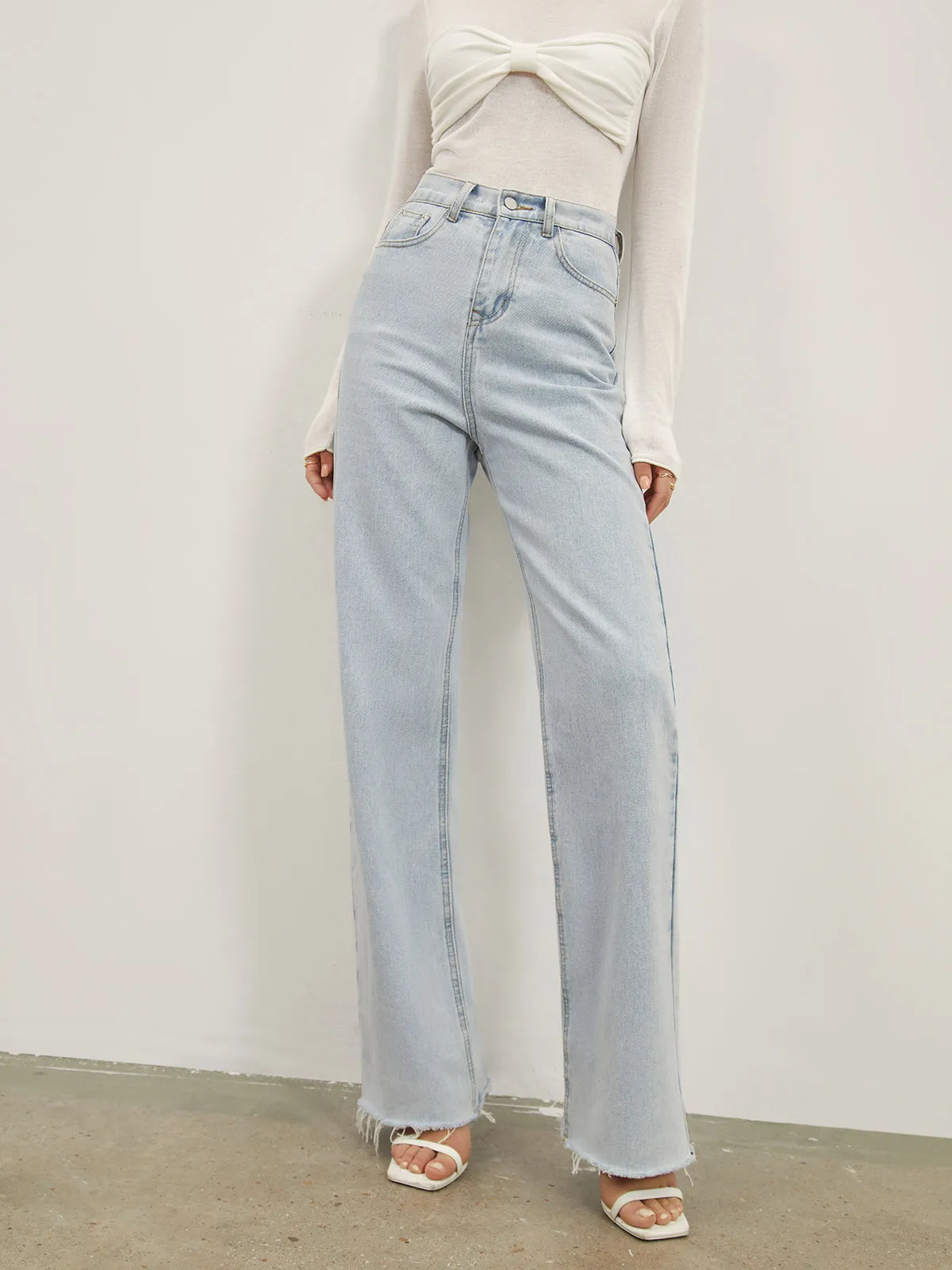 Denim Straight Leg Jeans