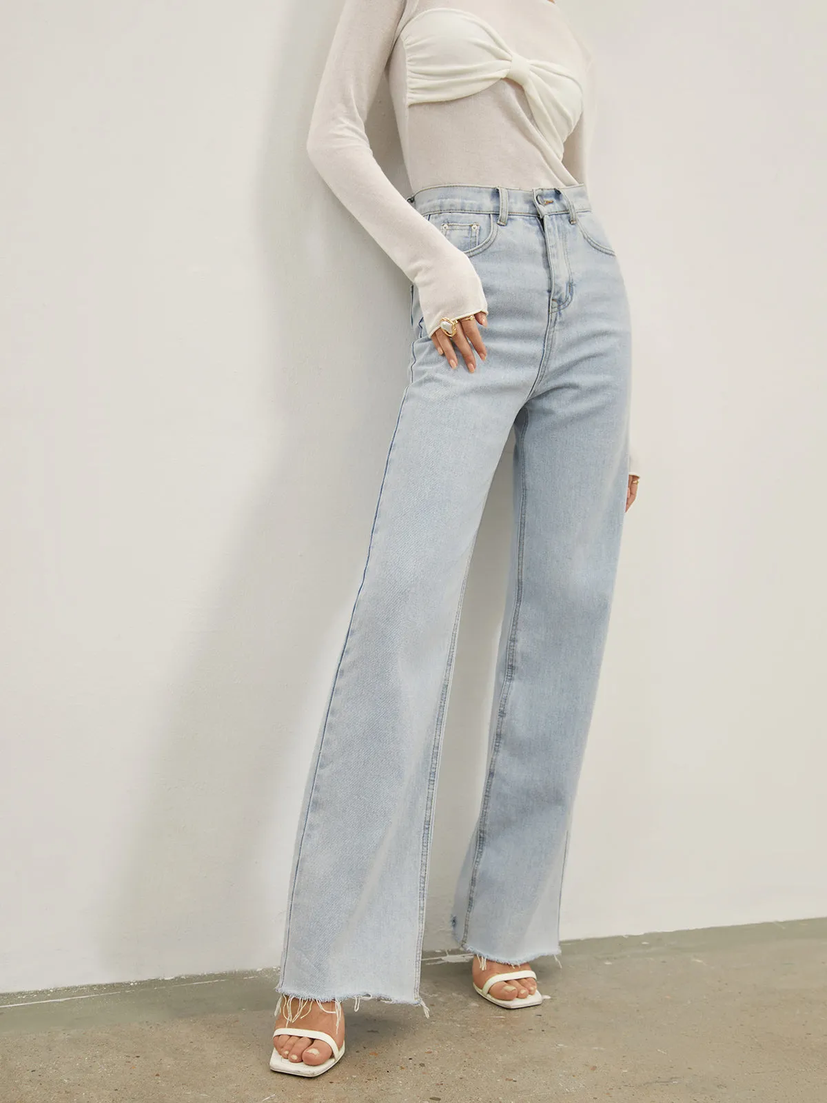 Denim Straight Leg Jeans