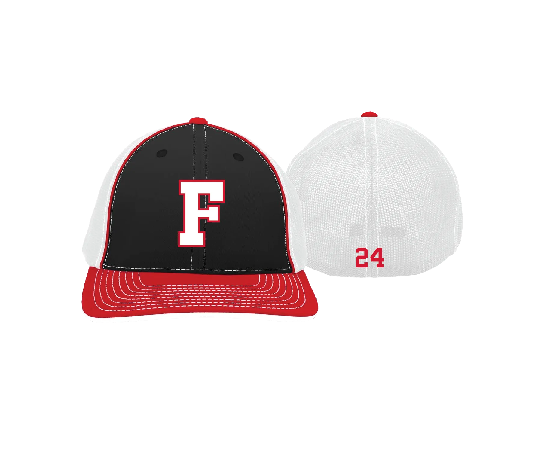 Finksburg Black/White/Red Fitted Hat