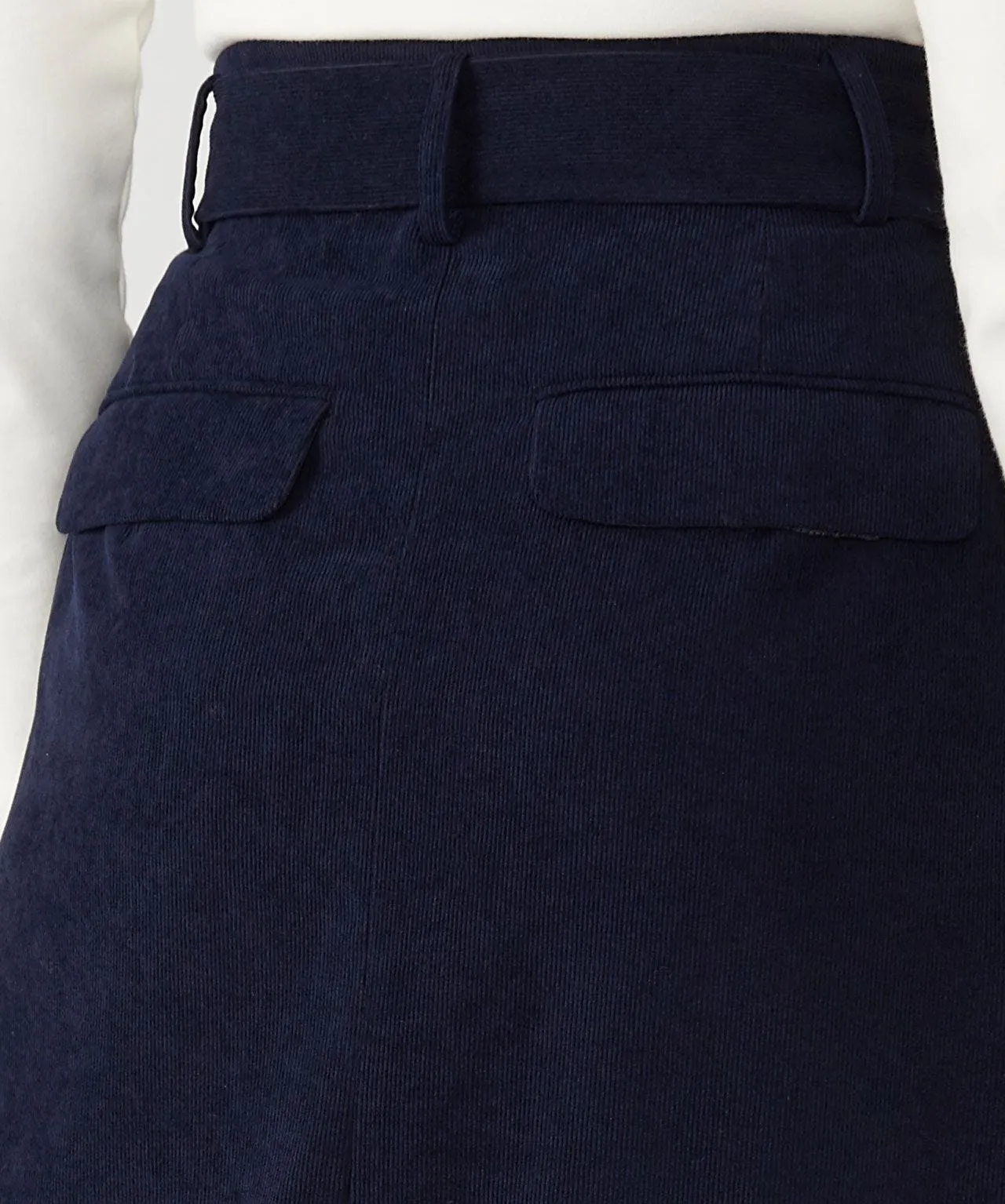 First Avenue Corduroy Belted Skirt