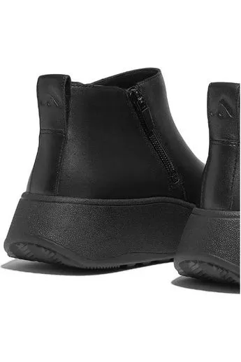 FitFlop F-Mode Leather Flatform Zip Ankle Boot black GM2-090