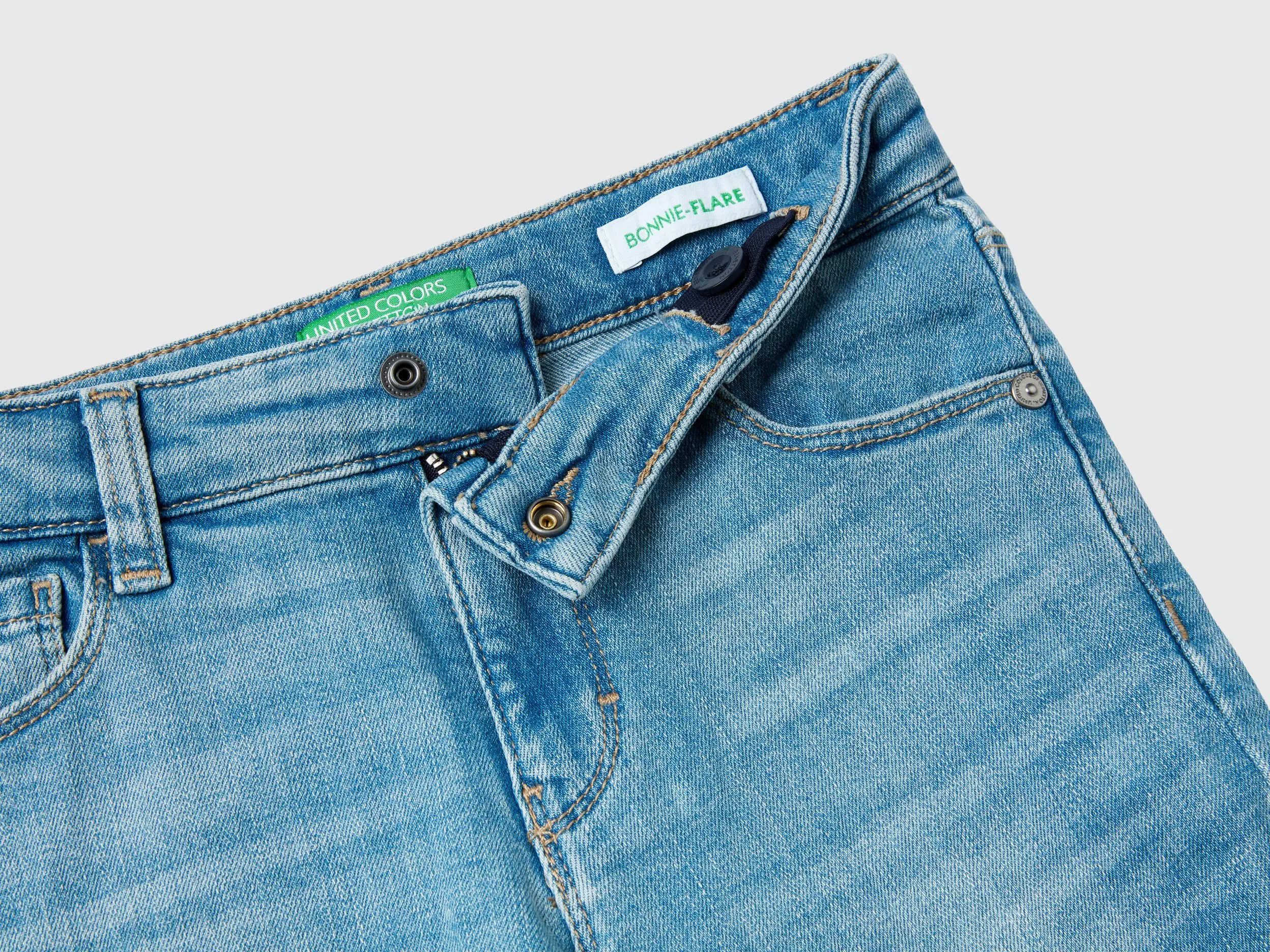 Five pocket flared jeans - Light Blue | Benetton