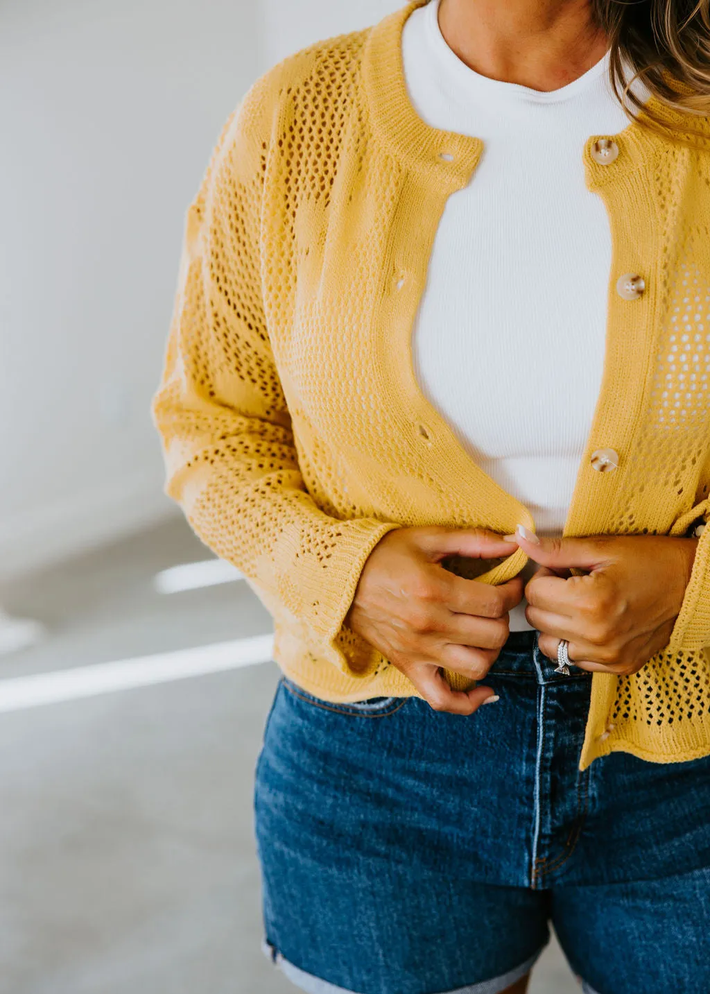 Floral Open-Stitch Cardigan