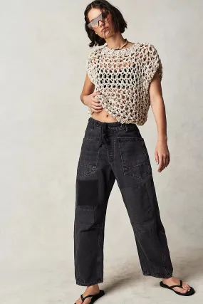 Free People Moxie Pull On Barrel Jeans