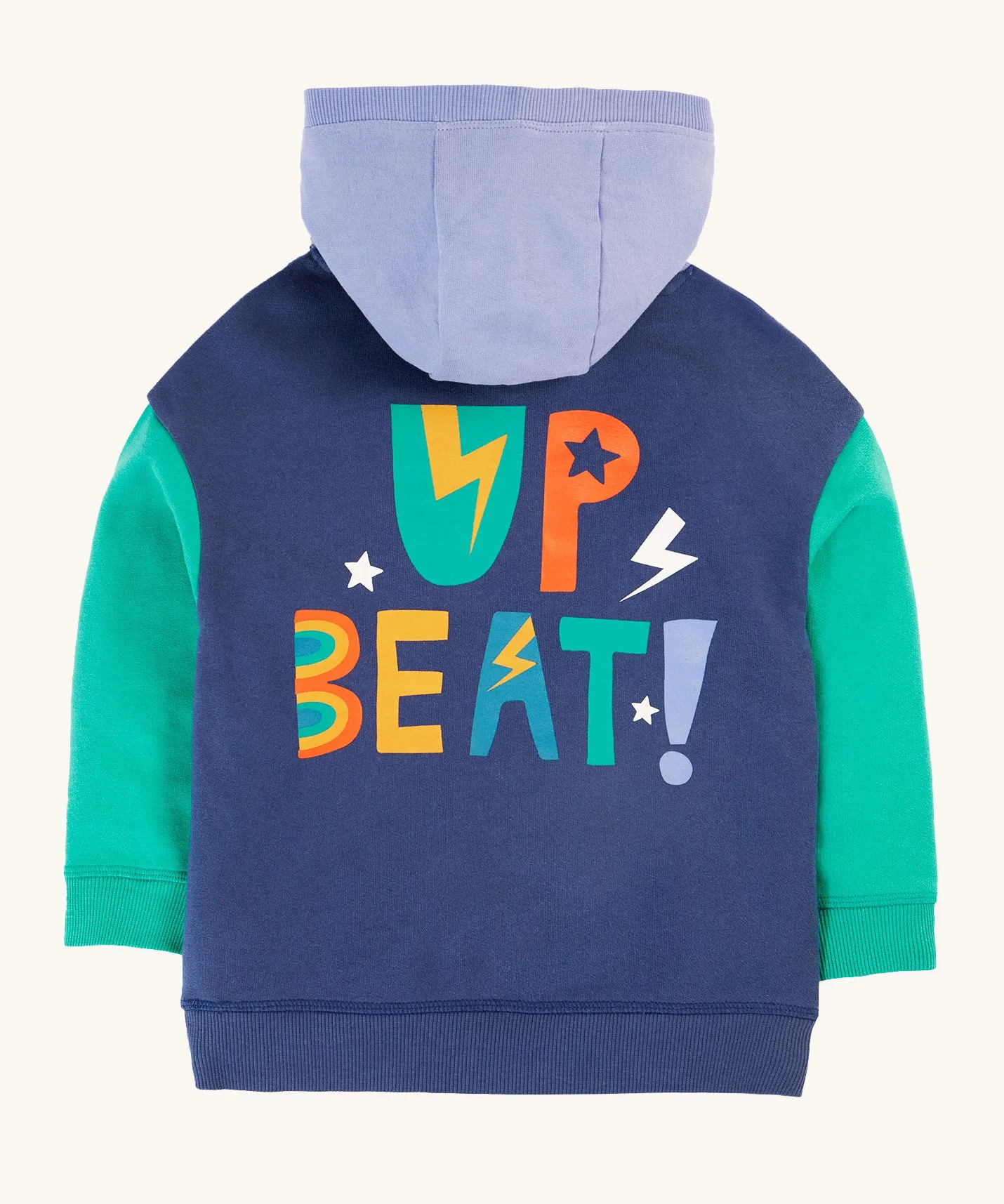 Frugi Bowen Colour Block Hoodie - Grape/Up Beat