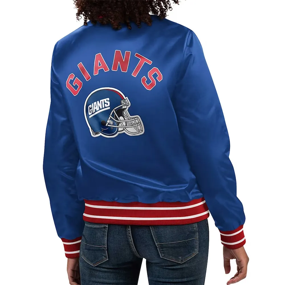 Full Count New York Giants Blue Satin Jacket