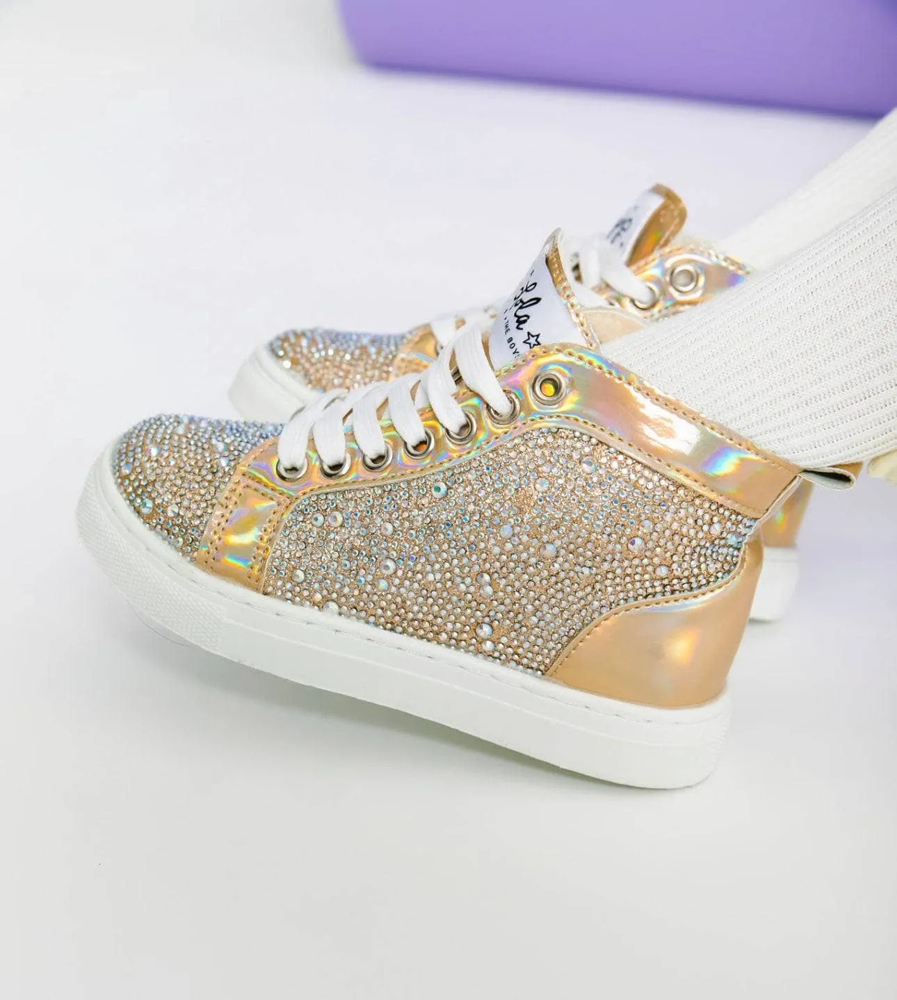 Gold Crystal Hologram Hightops