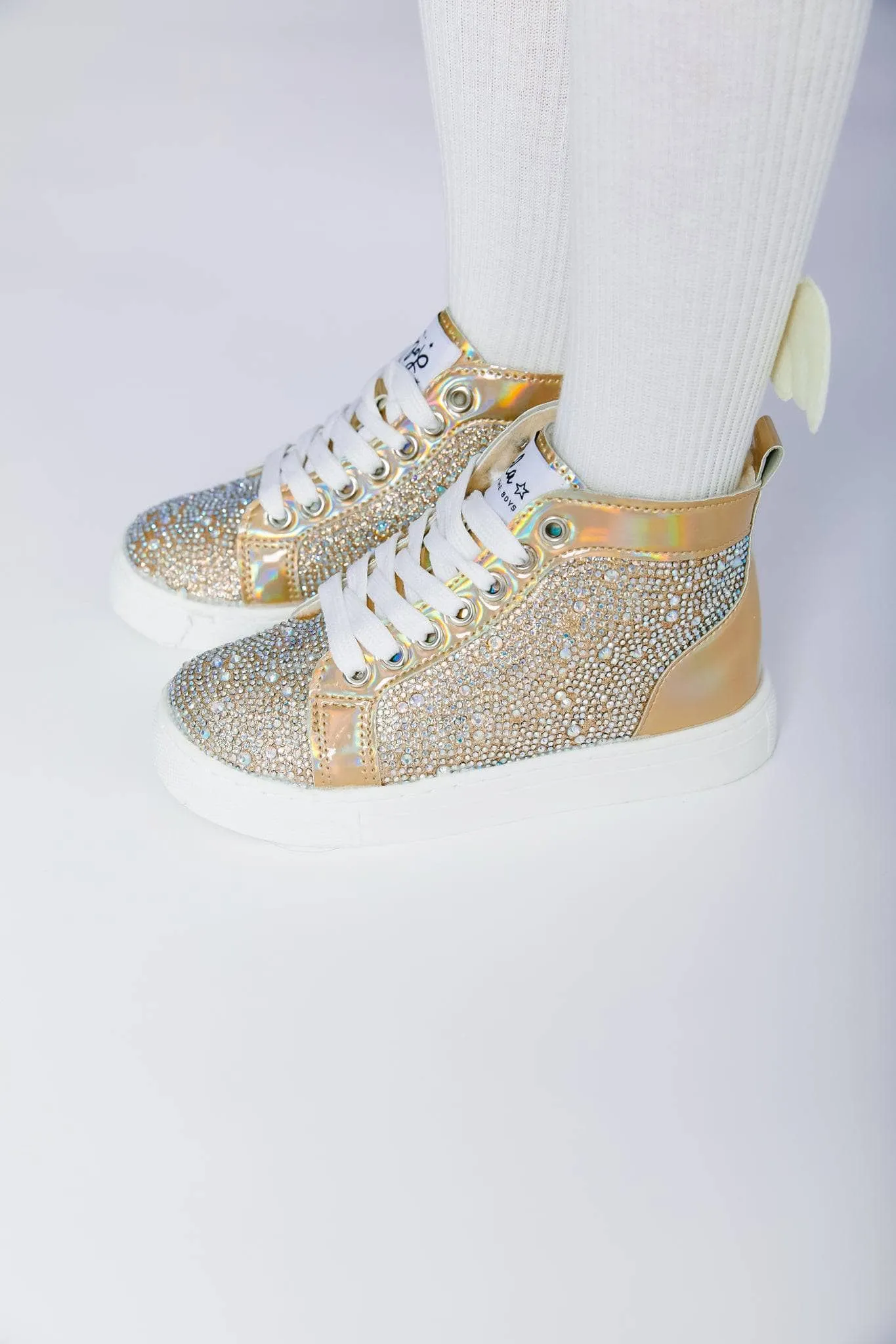 Gold Crystal Hologram Hightops